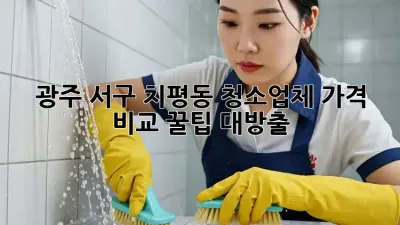 광주 서구 치평동 청소업체 가격 비교 꿀팁 대방출! 💎✨